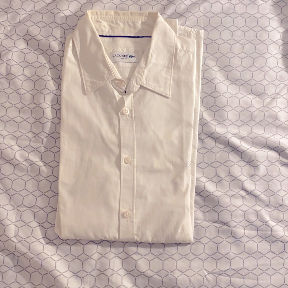 Lacoste white button up shirt